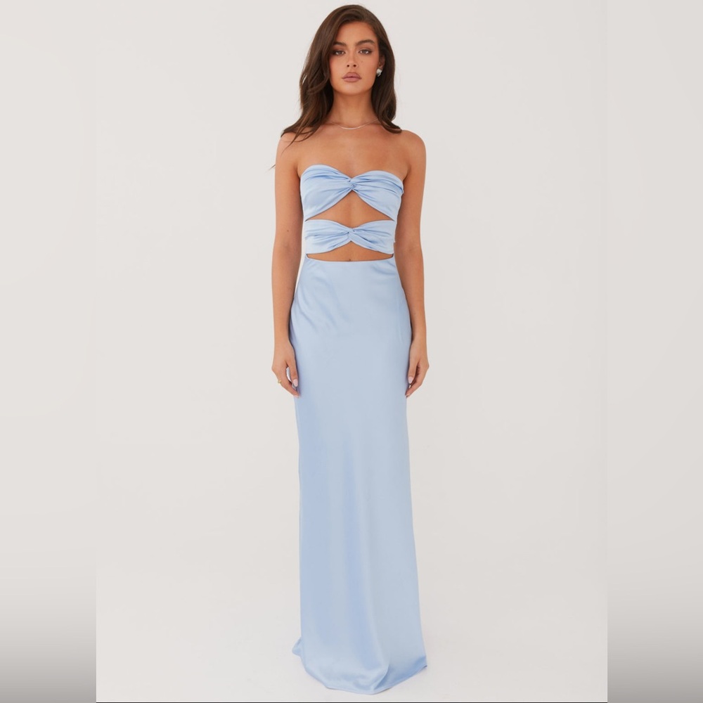 Peppermayo Light Blue Strapless Dress